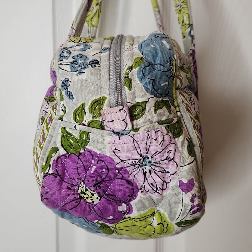 Vera Bradley Satchel Tote Shoulder Bag - Watercolor Gray Purple Floral Pattern - Picture 3 of 8